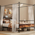 LIKIMIO Multifunctional Four-Post Bed Frame