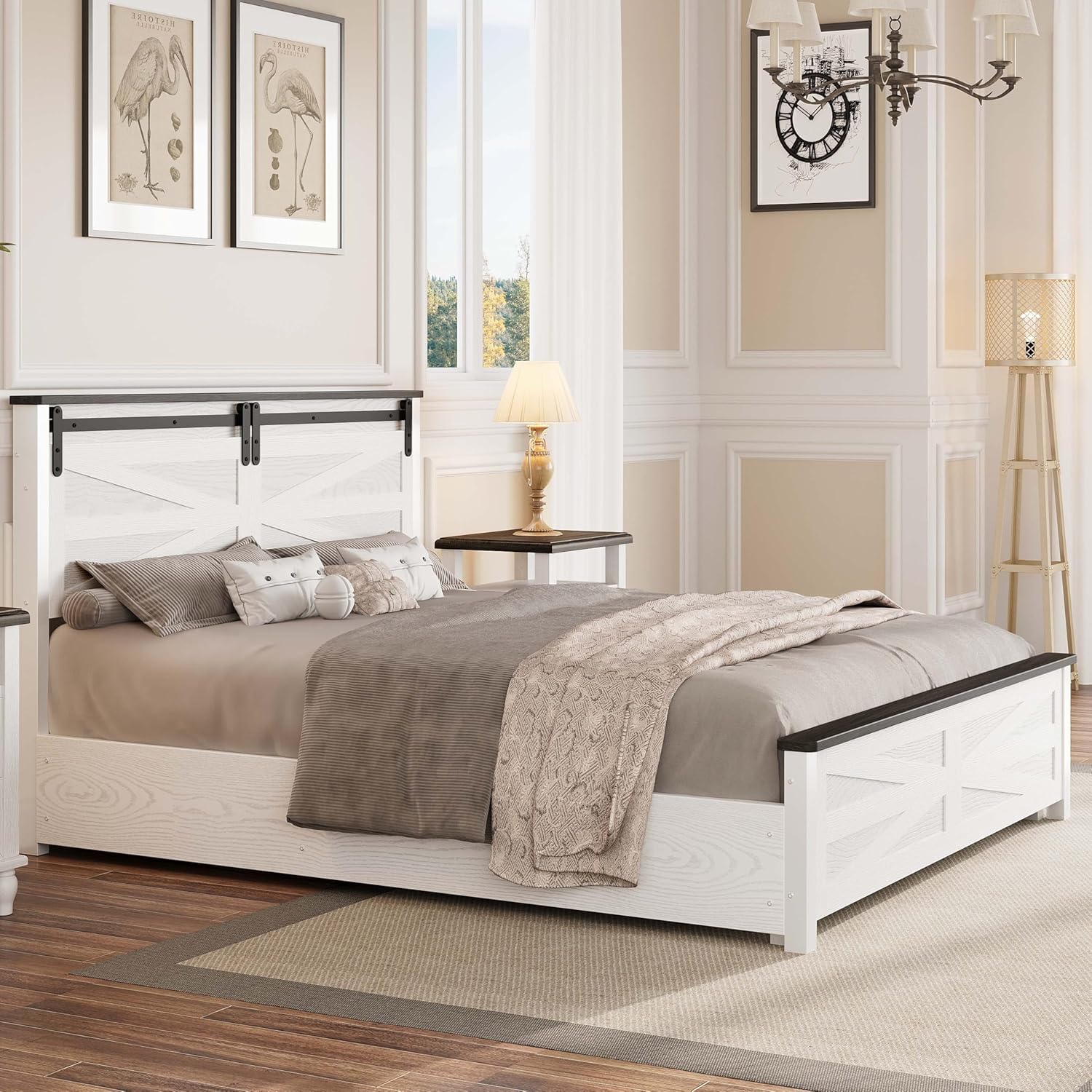 LIKIMIO Liftable Storage Solid Wood Bed Frame