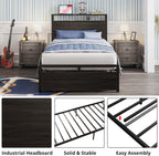 LIKIMIO Drawers and Storage Sockets Bed Frame