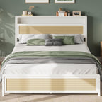 LIKIMIO Modern Rattan Bed Frame