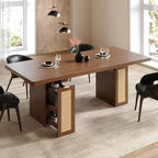 LIKIMIO Modern Woven Rattan Dining Table（78.7”）