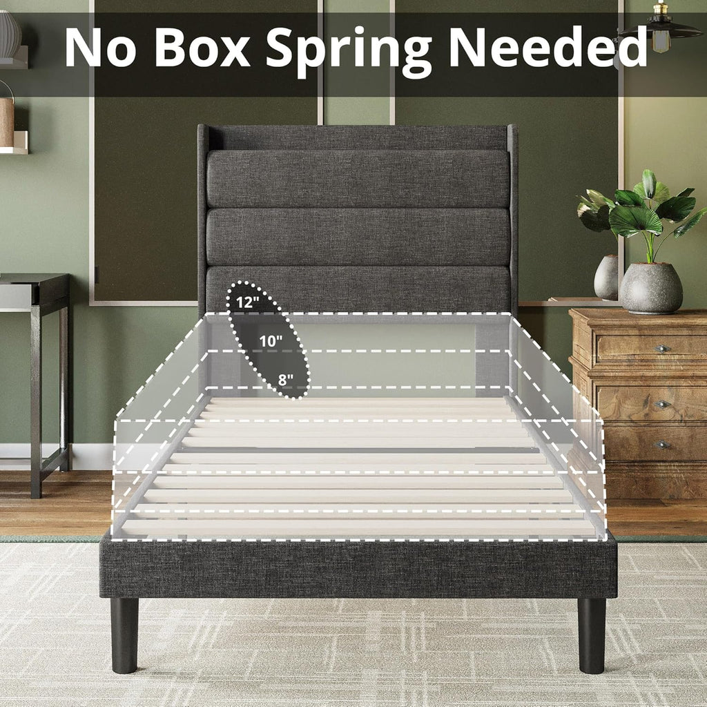LIKIMIO Double Bed Frame（Storage & Socket Headboard）