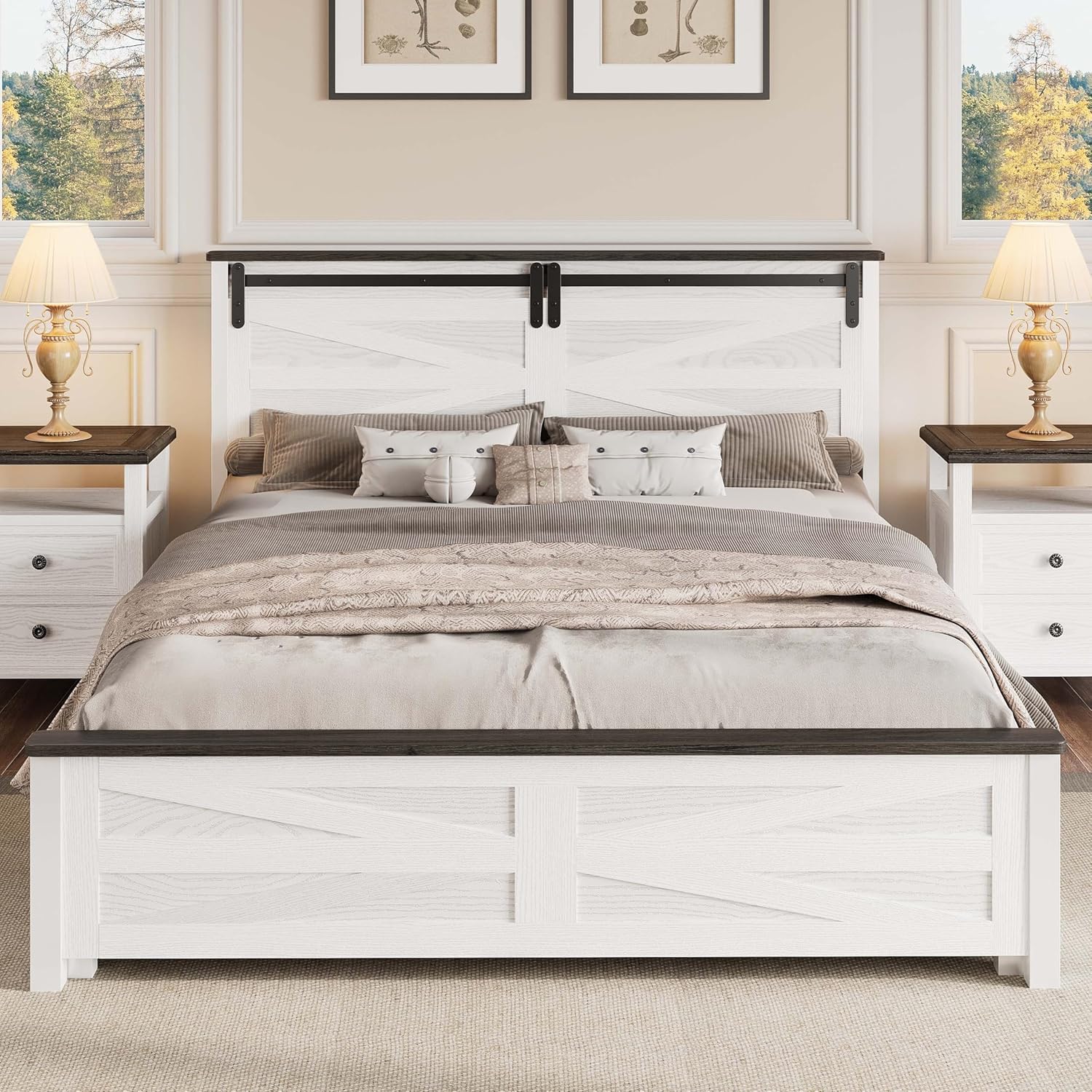 LIKIMIO Liftable Storage Solid Wood Bed Frame