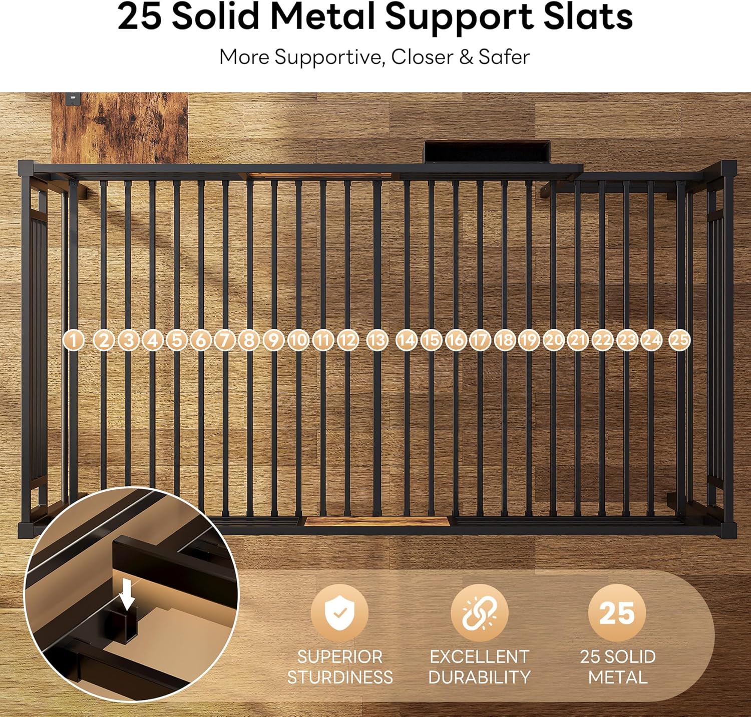 LIKIMIO Vintage Low Loft Bed Frame