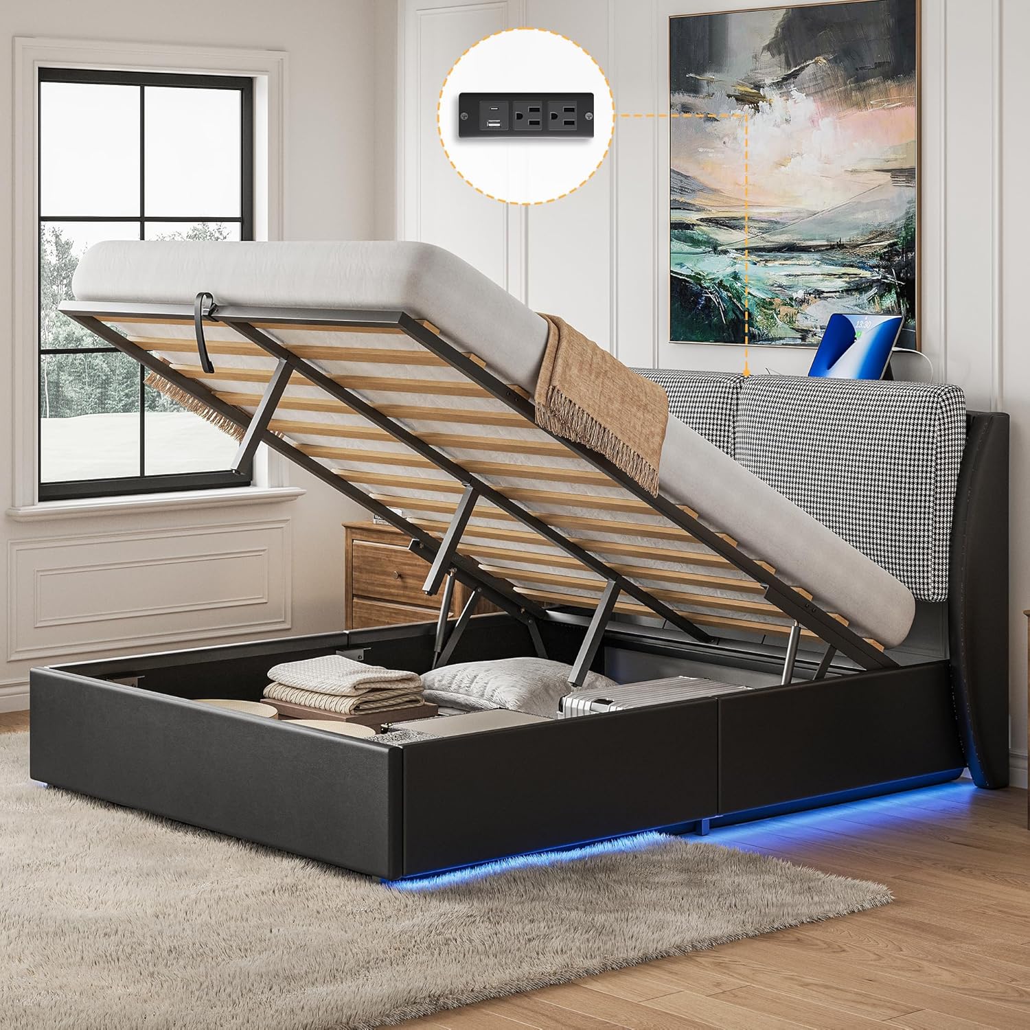 LIKIMIO Lift Up Storage Bed