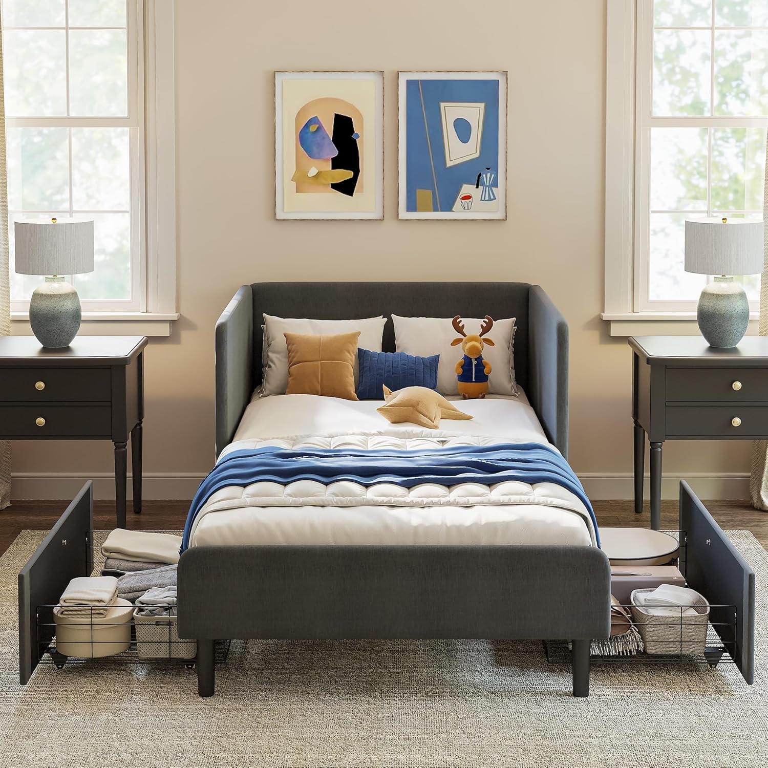 LIKIMIO Adjustable Bed Rails Corner Bed 