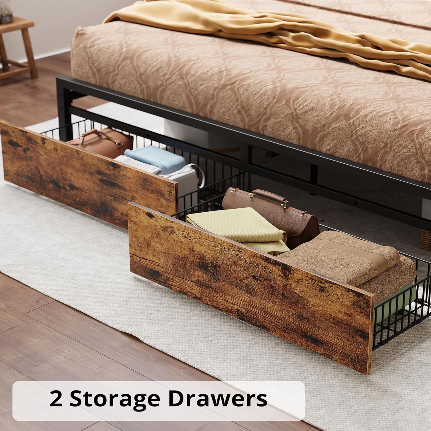 LIKIMIO Storage Retro Bed Frame – Likimio