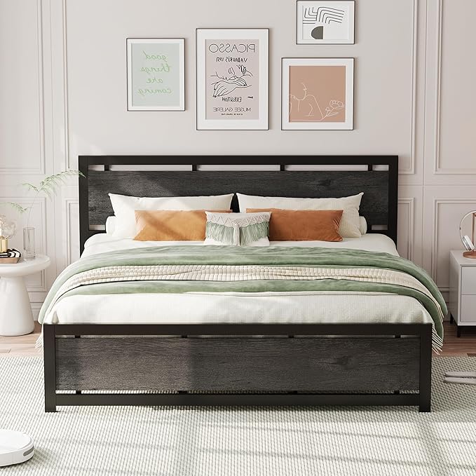 LIKIMIO Walnut Bed Frame