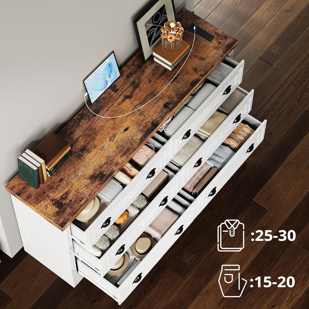 LIKIMIO Wooden 6-Drawers Dresser (59” )