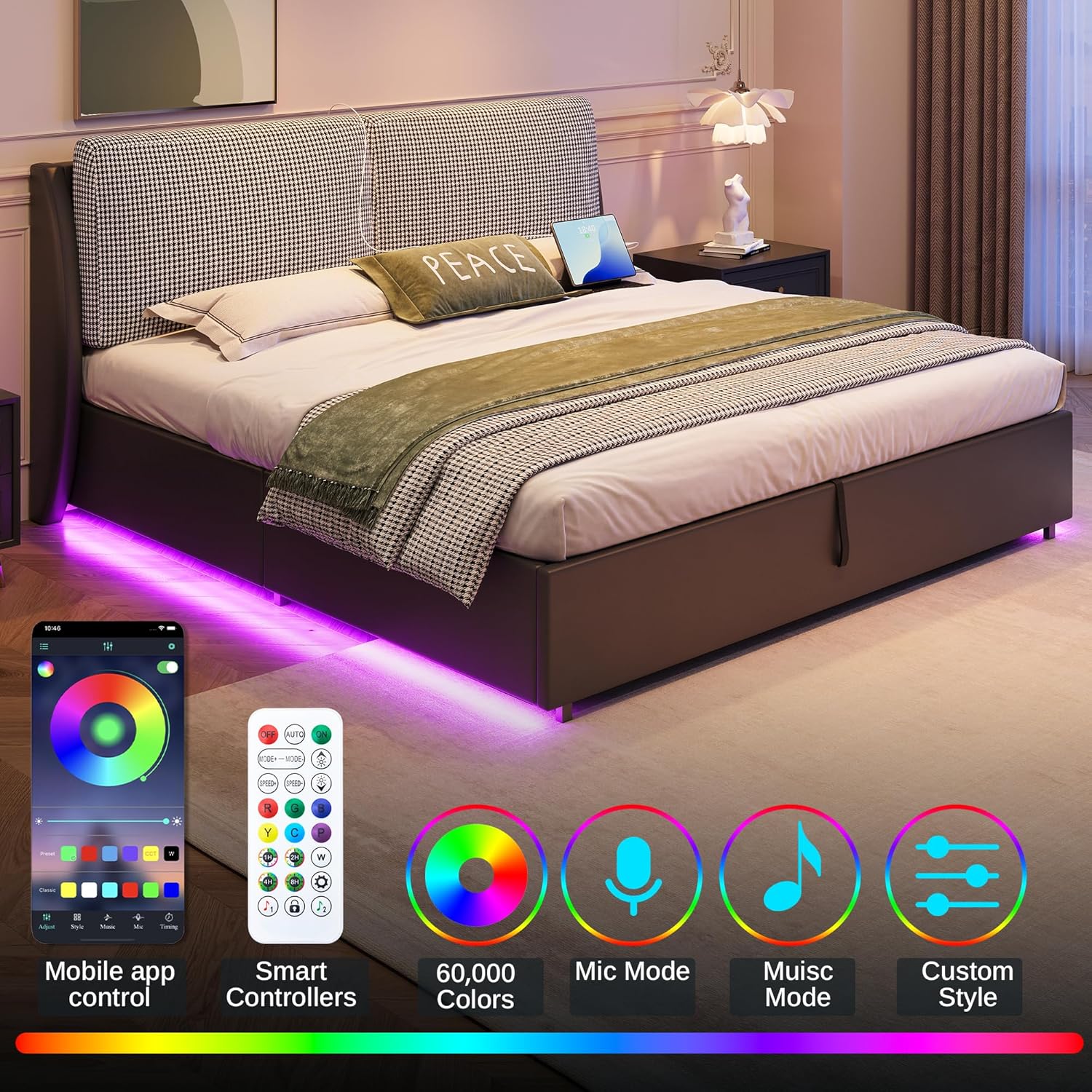 LIKIMIO Lift Up Storage Bed