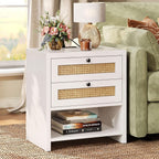 LIKIMIO Rattan Charging Nightstand