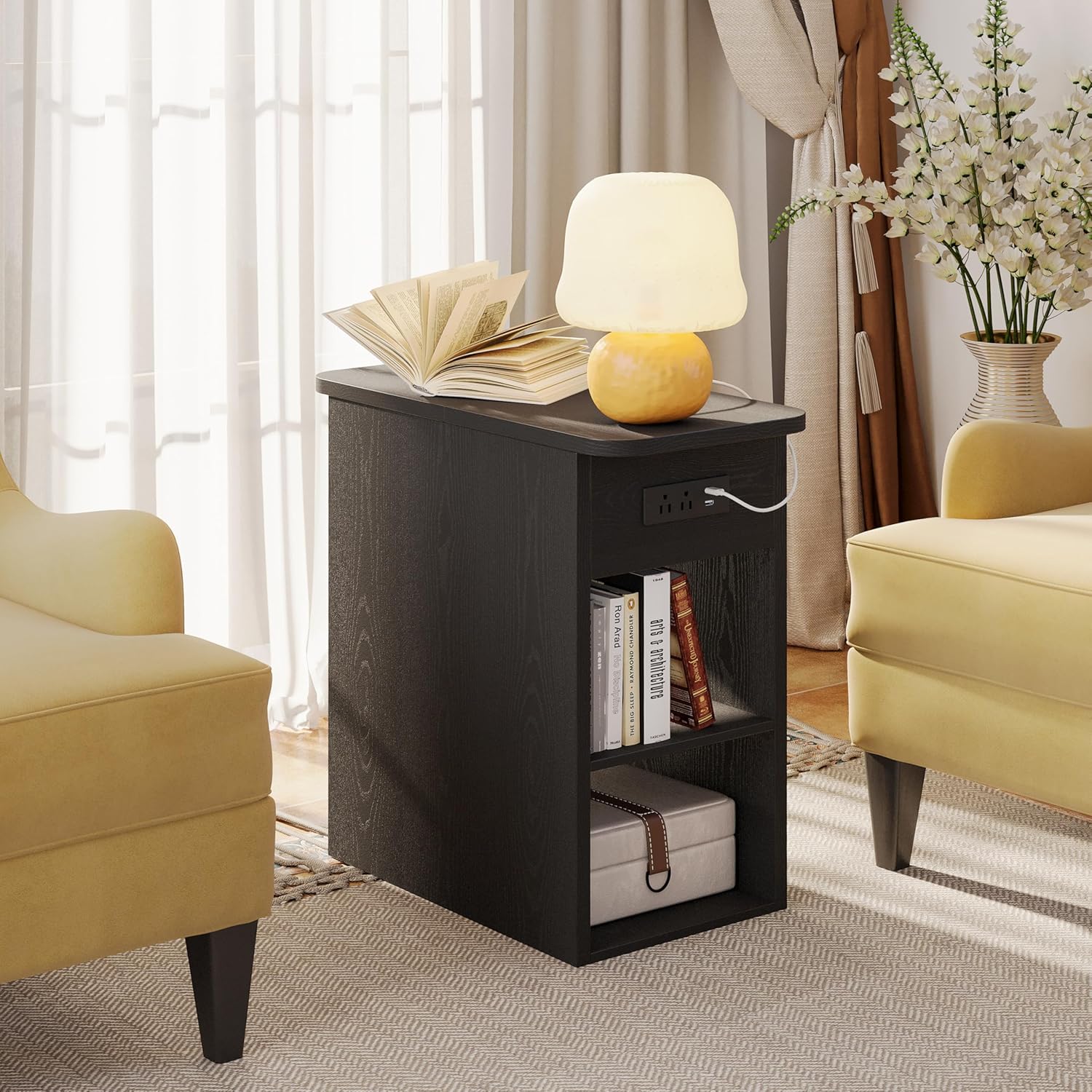 LIKIMIO Flip-Top Storage Side Table