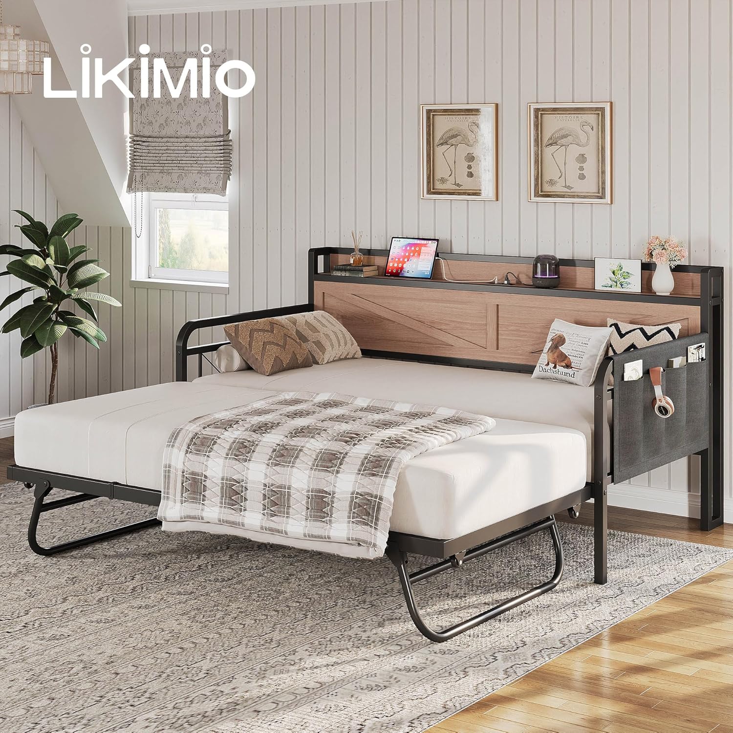 LIKIMIO Trundle Sofa Bed Frame