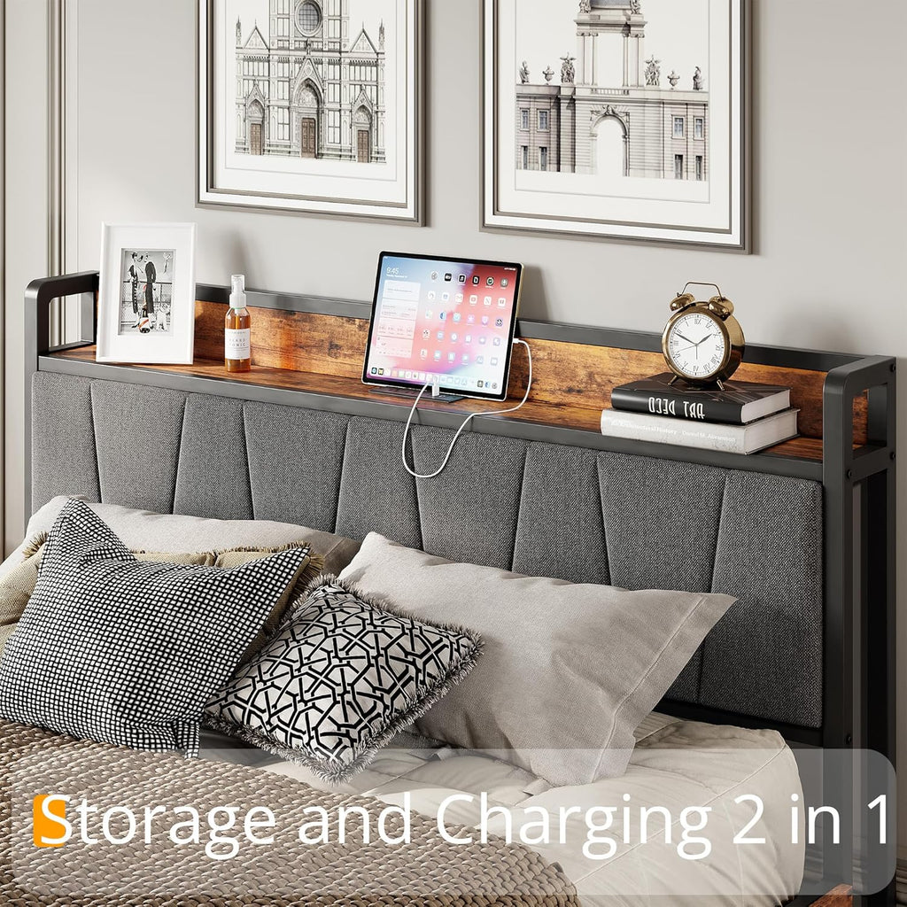 LIKIMIO Storage & Charging Board Bed Frame
