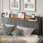 LIKIMIO California King Bed Frame with 4 Storage Drawers, Platform Bed with Charged Headboard