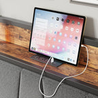 LIKIMIO California King Bed Frame with 4 Storage Drawers, Platform Bed with Charged Headboard