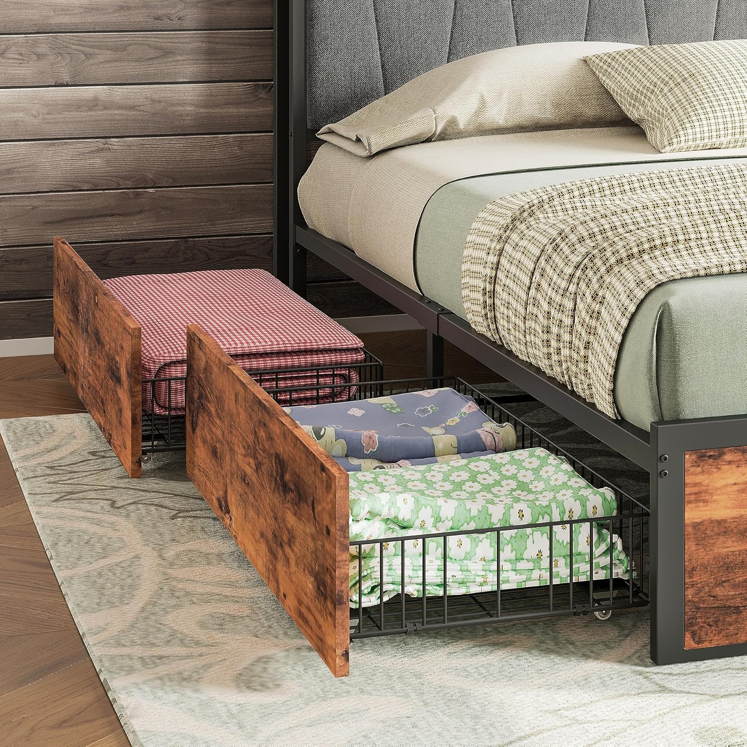 LIKIMIO Storage & Charging Board Bed Frame