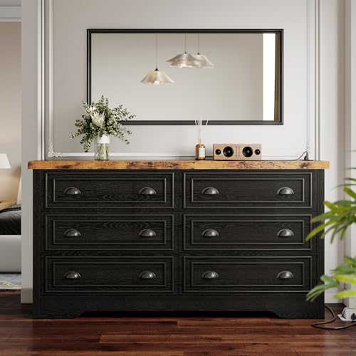 LIKIMIO Wooden 6-Drawers Dresser (59 ) LIKIMIO Wooden 6-Drawers Dresser (59 )