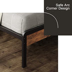 LIKIMIO Double Storage Headboard Vintage Bed Frame