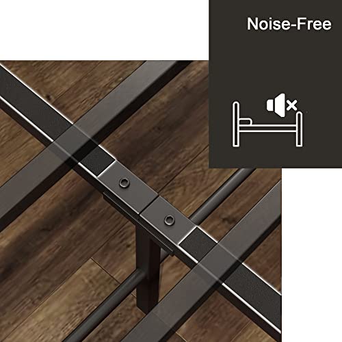 LIKIMIO Double Storage Headboard Vintage Bed Frame