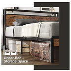 LIKIMIO Double Storage Headboard Vintage Bed Frame
