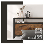 LIKIMIO Double Storage Headboard Vintage Bed Frame