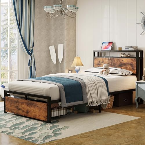 LIKIMIO Drawers and Storage Sockets Bed Frame