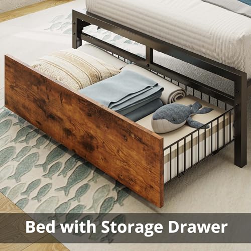 LIKIMIO Drawers and Storage Sockets Bed Frame