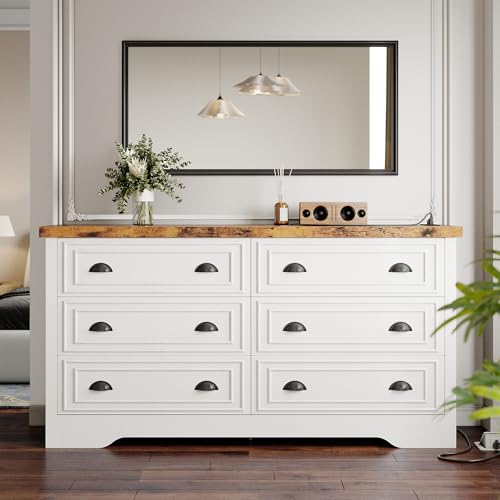 LIKIMIO Wooden 6-Drawers Dresser (59” )