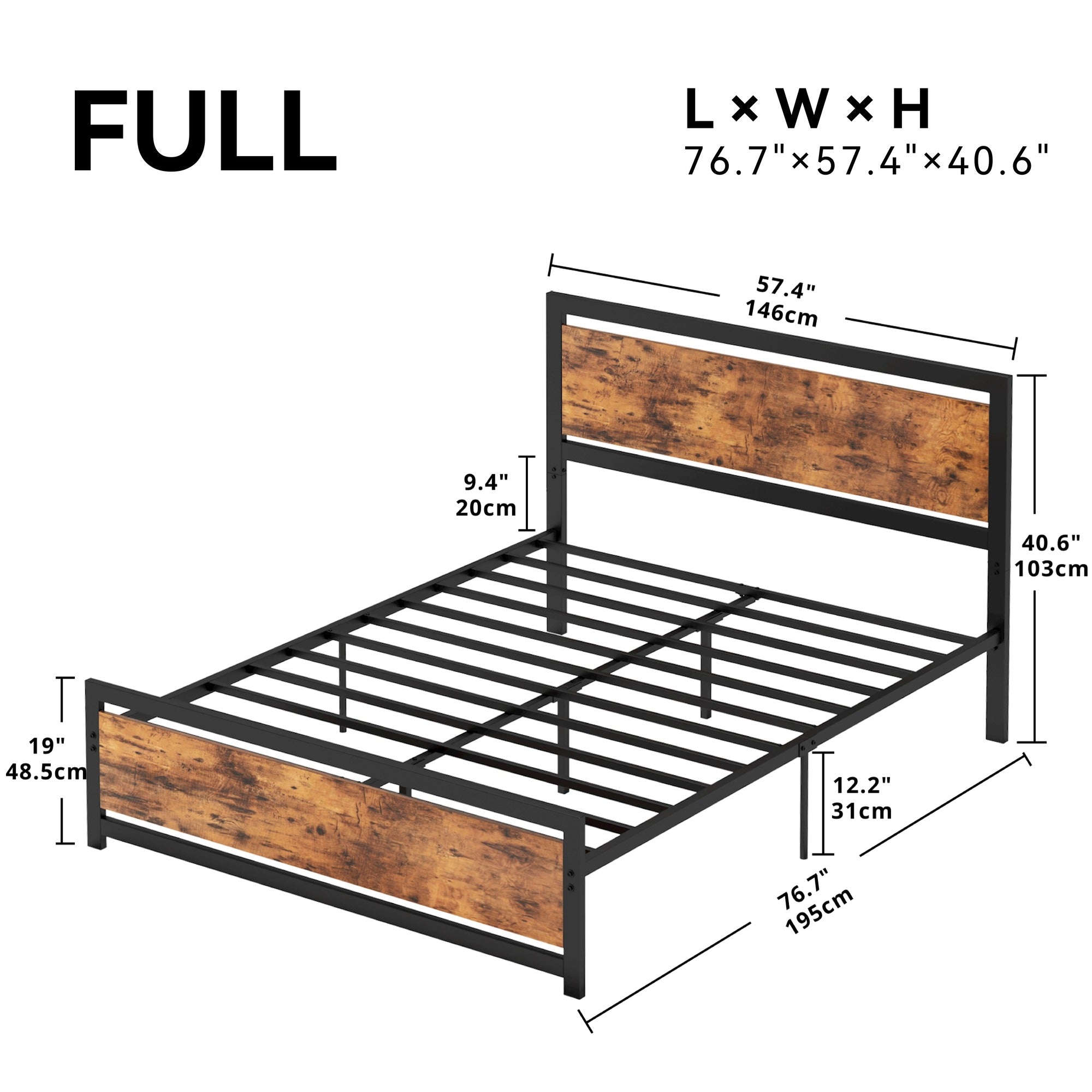LIKIMIO Walnut Bed Frame
