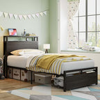 LIKIMIO Drawers and Storage Sockets Bed Frame