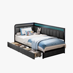 LIKIMIO Leather Corner Bed