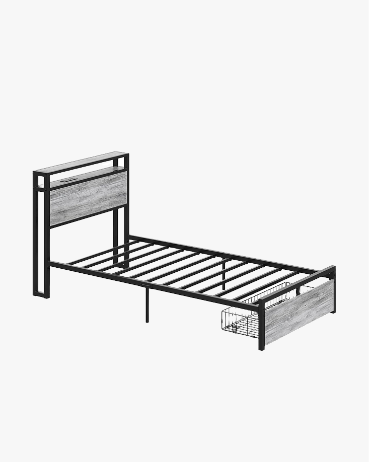 LIKIMIO Drawers and Storage Sockets Bed Frame
