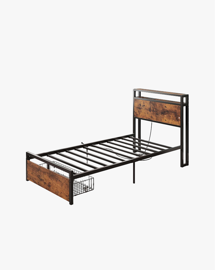LIKIMIO Drawers and Storage Sockets Bed Frame