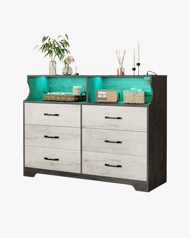 LIKIMIO Wooden Farmhouse Chests & Dresser (47")