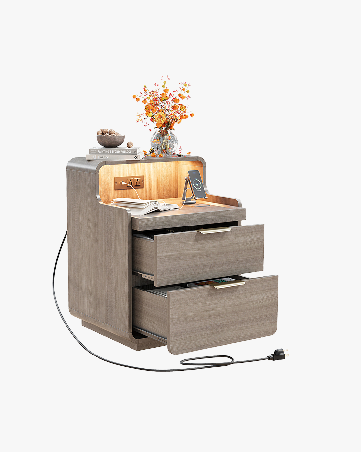 LIKIMIO Pull-Out Shelf Nightstand