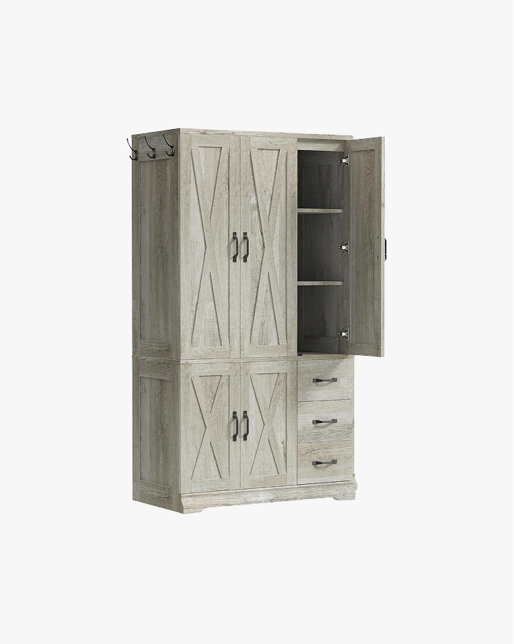 LIKIMIO Armoire Wooden Wardrobe（71”）