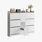 LIKIMIO Flip-Top Drawer & Hidden Stool Shoe Cabinet (63")