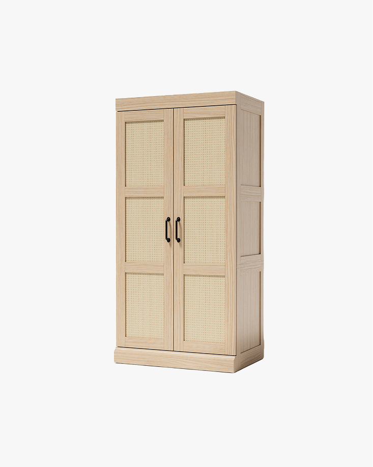 LIKIMIO Rattan Cabinet Door Wardrobe（65“）