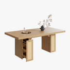 LIKIMIO Modern Woven Rattan Dining Table（78.7”）