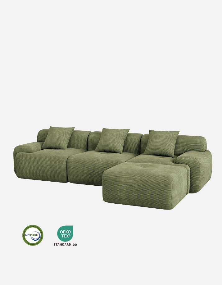 LIKIMIO 118" L-Shape Modern Modular Sofa