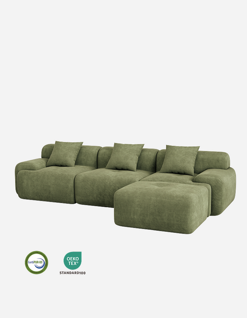 LIKIMIO 118" L-Shape Modern Modular Sofa