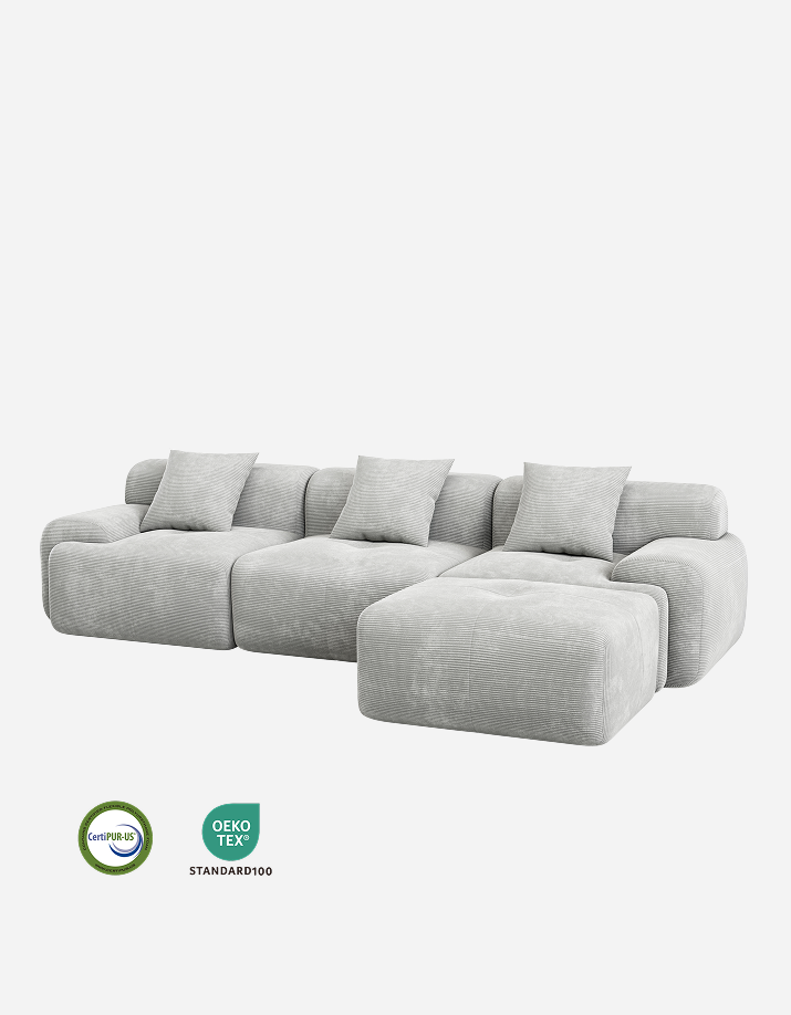 LIKIMIO 118" L-Shape Modern Modular Sofa