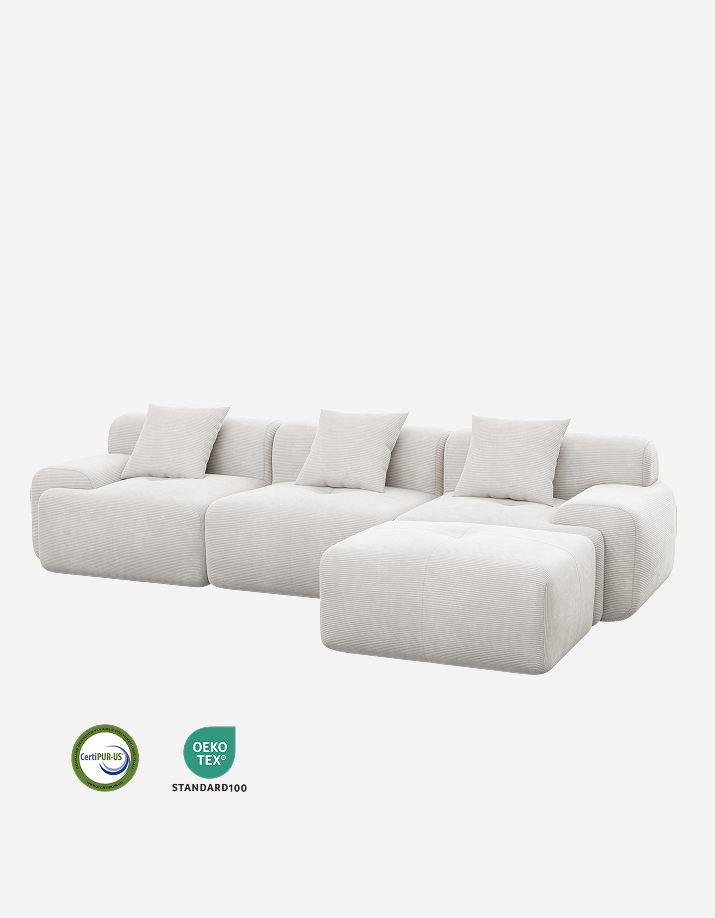 LIKIMIO 118" L-Shape Modern Modular Sofa
