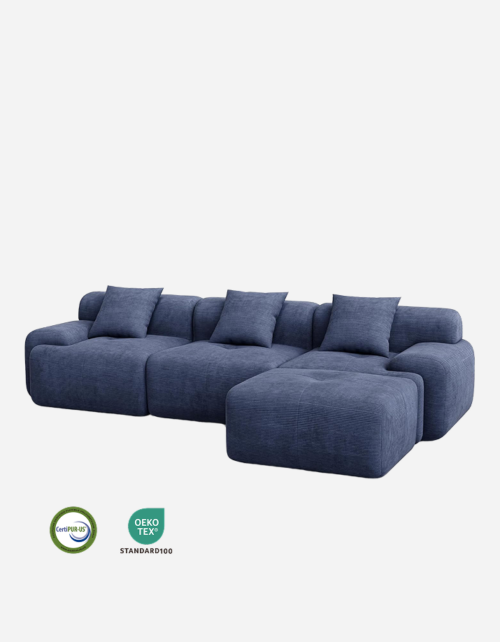 LIKIMIO 118" L-Shape Modern Modular Sofa