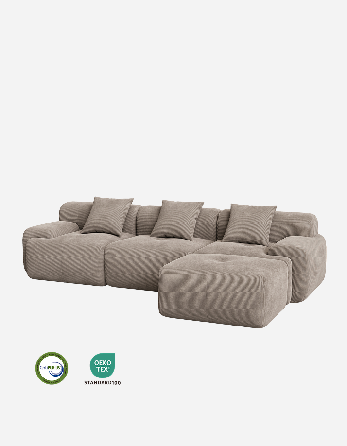 LIKIMIO 118" L-Shape Modern Modular Sofa
