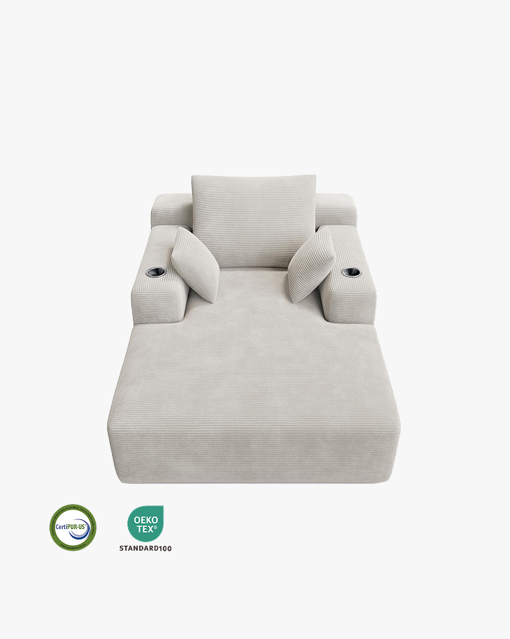 LIKIMIO 71.6“ Corduroy Chaise Longue