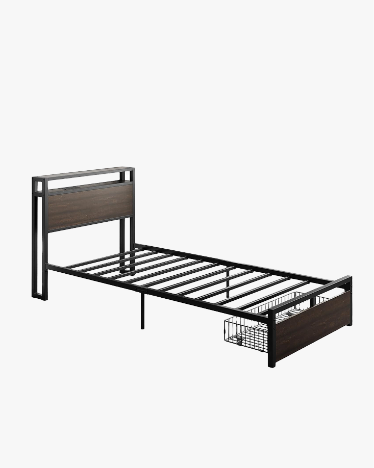 LIKIMIO Drawers and Storage Sockets Bed Frame