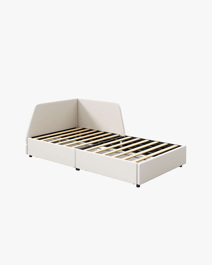 LIKIMIO Premium Modern Upholstered Corner Bed