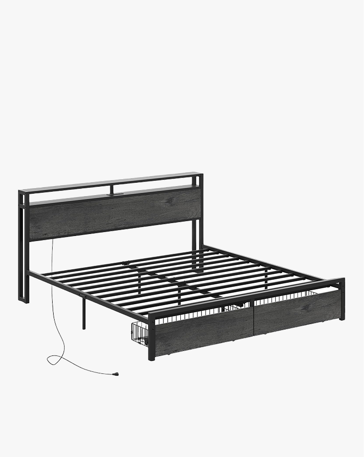 LIKIMIO Storage Retro Bed Frame